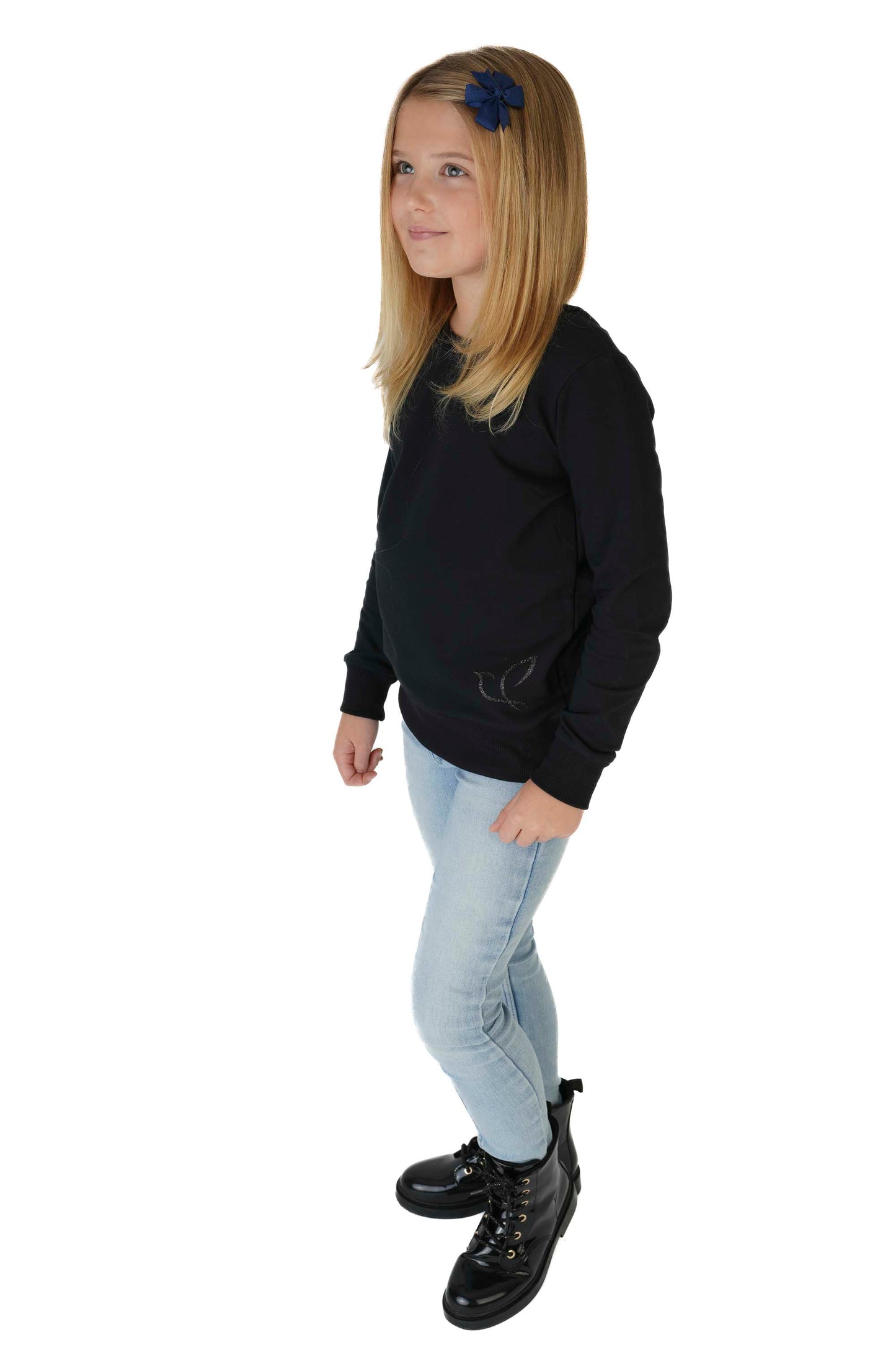 Mikina dětská s mašlí na zádech a kamínky